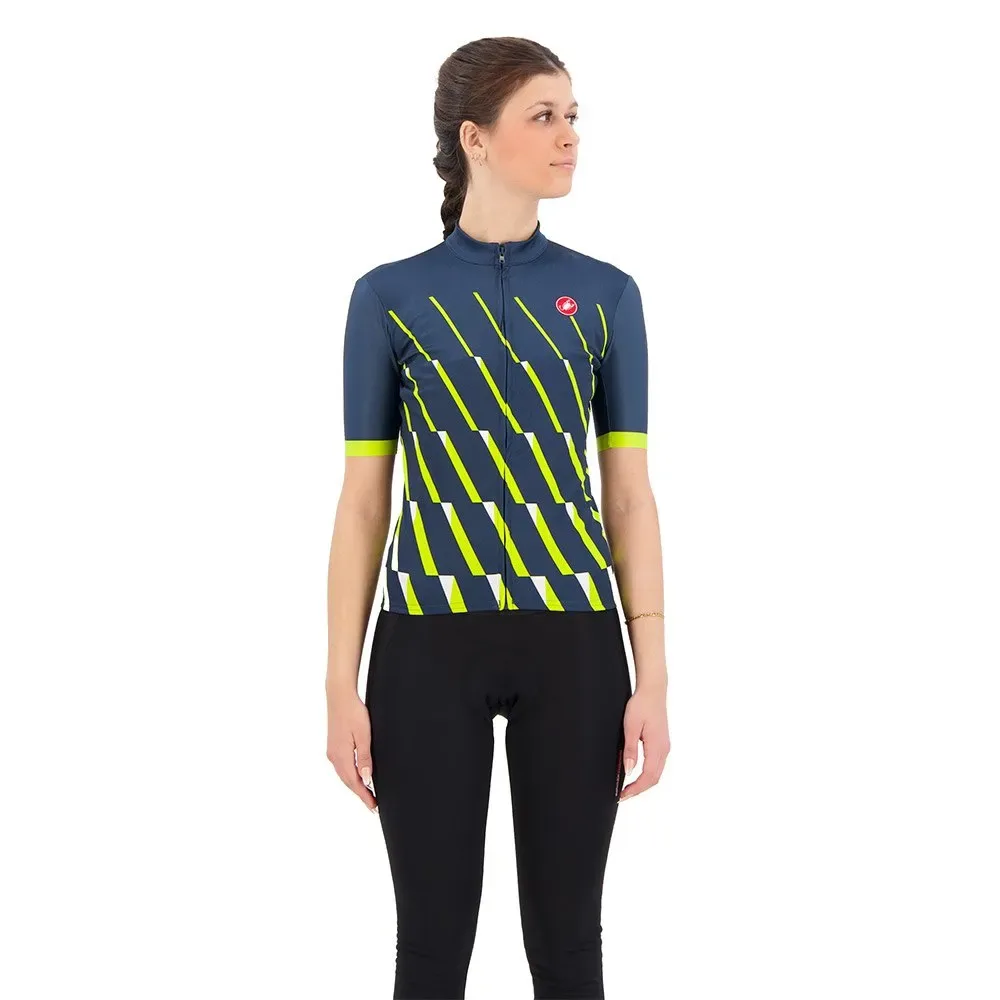 Maglia A Maniche Corte Pendio Moonlight Ocean / Sulphur / White - Castelli - FashionsVida