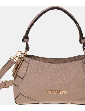 Bolso baguette bandolera, con detalle metálico dorado en los laterales y logo en el delantero - Love Moschino - FashionsVida