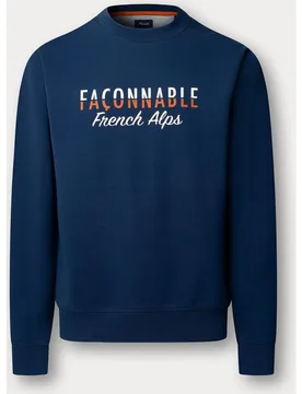 Sudadera de hombre con cuello redondo y estampado en el pecho - FACONNABLE - FashionsVida