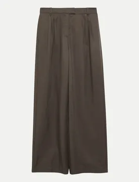 Fließende Wide-Leg-Hose Braun 46 - Comma - FashionsVida