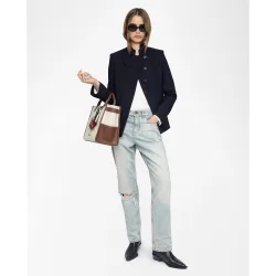 Zadig & Voltaire - Blazer de mujer con alas de estrás y corte recto