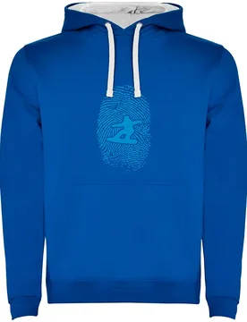 Sweat à Capuche Snowboarder Fingerprint Two-colour Royal Blue / White S - Kruskis - FashionsVida