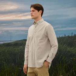 Camisa rayas de lino de hombre