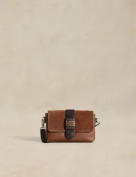 Leather Mini Cross Body Bag Brown Mix female