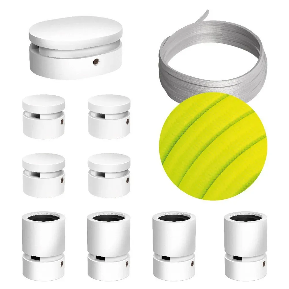 Cables Kit D´éclairage Symmetric Filé System Cf10 5 M 9 Unités White / Neon Yellow One Size - Creative - FashionsVida