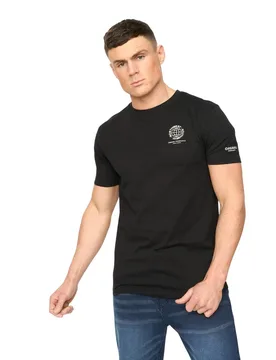 Mens Chittingtons T-Shirt (Black) Cotton - Size Medium - Crosshatch - FashionsVida