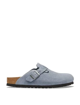 Boston Suede Footbed Clog Mules Blue female - Birkenstock - FashionsVida