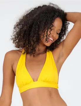Top de bikini cuello halter liso con relleno - Río de Sol - FashionsVida