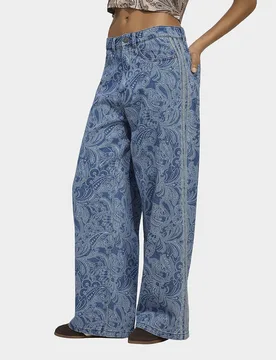 Womens PANTALONI DENIM LIBERTY LONDON FIREBIRD A VITA MEDIA E GAMBA DRITTA - Blu, blu blu Donna taglia 30-32 - Adidas - FashionsVida