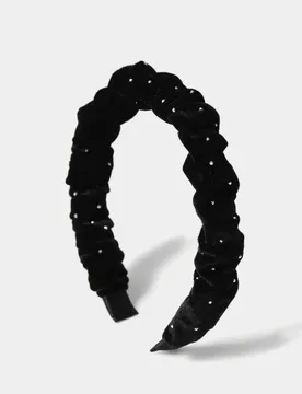 Black Ruched Hot Fix Aliceband Black Female - M&S - FashionsVida