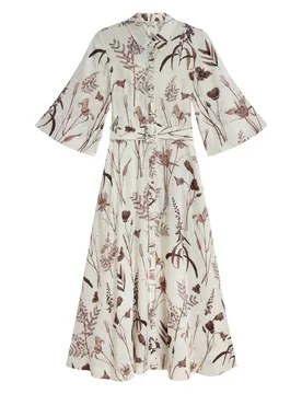Women's Luwisa Three Quarter Sleeve Collared Maxi Dress in White Size: 10 - White - Size: 10 - Ted baker - FashionsVida