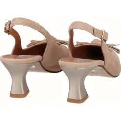 Zapatos de salón de mujer de ante con tacón embudo