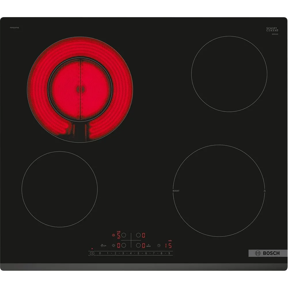 Placa vitrocerámica Serie 6, Electrónica DirectSelect, PKF631FP3E - Bosch - FashionsVida