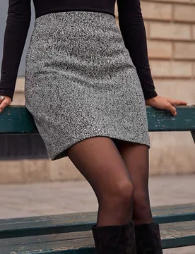 Jersey Textured Mini Pencil Skirt Grey Mix female - Roman - FashionsVida