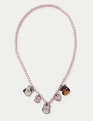 Squishmallows™ Beaded Charm Necklace Pink Female