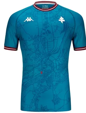 T-shirt à Manches Courtes Loin Fc Metz Kombat Pro 24/25 Blue Petrol / Red Granata M - Kappa - FashionsVida