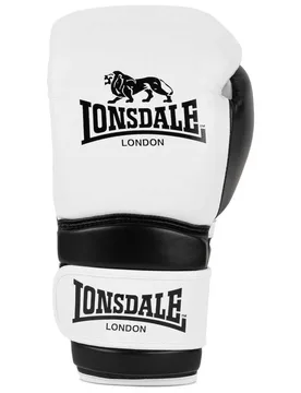 Gants De Boxe En Cuir Barford White / Black 14 oz - Lonsdale - FashionsVida