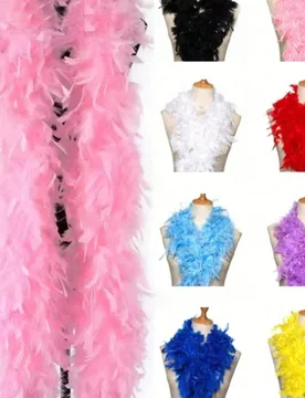 Piezas Boa de plumas, accesorio de disfraz DIY para fiesta, bufanda decorativa de boa de plumas multicolor, adecuada para fiesta de cumpleaños, Hallo - Shein - FashionsVida