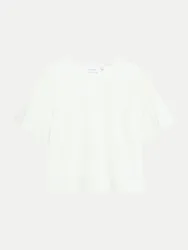 T-Shirt mit Smok-Detail Weiß 38