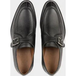 Zapatos monk de hombre de piel