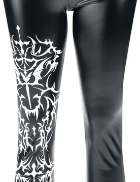 Gothic Leggings - Bloodsworn to Tepes Wet Look Leggings - S bis XXL - für Damen - Größe L - schwarz - Frauen - female - Black Blood by Gothicana - FashionsVida