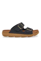 Ciabatte Nere Con Fibbie e Sottopiede in Pelle 16 Mt 43