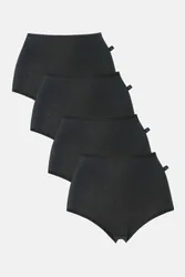 Women's Pack of Four "Black" Bamboo Full Briefs in Black Size: 8 - Black - Size: 8
