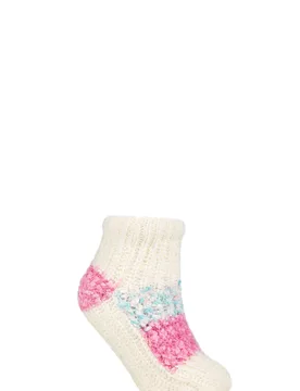 Women's 1 Pair Sherpa Lined Slipper Socks Cream 4-8 - Cream - Size: Small - ELLE - FashionsVida