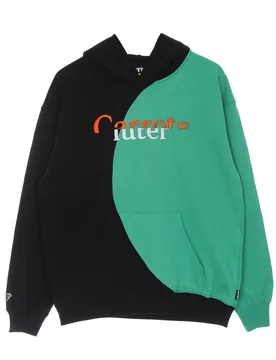 Felpa Leggera Cappuccio Uomo Split Hoodie X Carrots Black - IUTER - FashionsVida