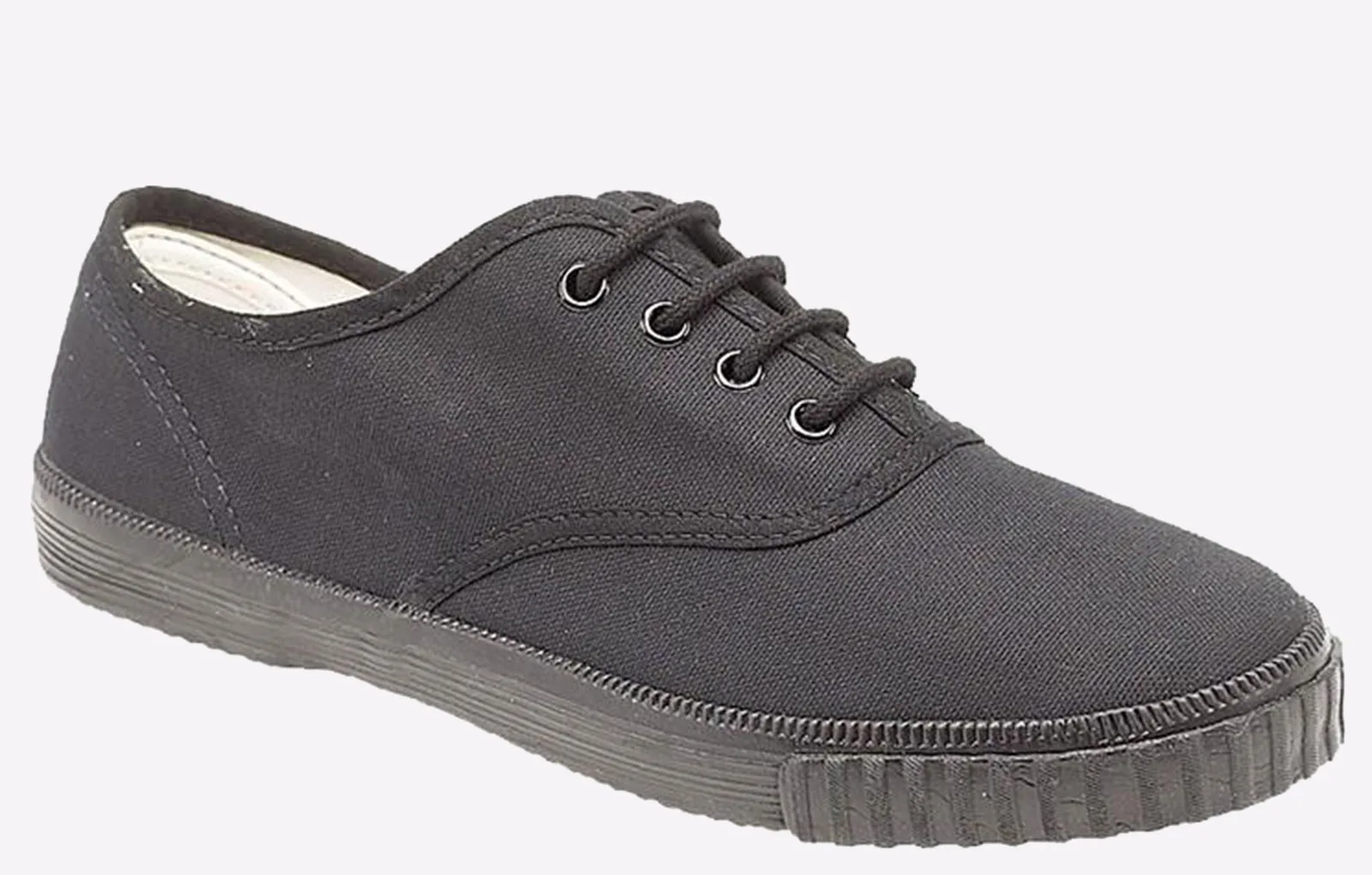 Portland Plimsol Mens - Black Textile - Size Uk 8 - DEK - FashionsVida