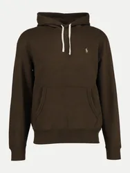 Polo Hoodie mit Logo-Stick Braun S