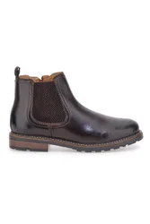 Chelsea boots marroni con zip e inserti elastici LK02 45