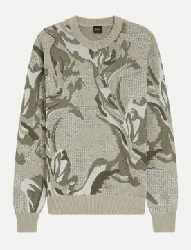 Orange Strickpullover Afloralo Beige S - BOSS - FashionsVida
