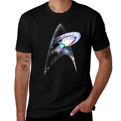 Star Trek: Voyager Rainbow Watercolor Galactic Starship Insignia T-Shirt Luxury man graphic shirts men tshirt