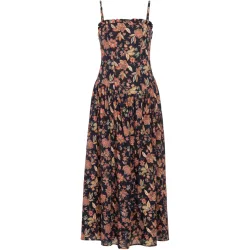 Vestido midi con tirante fino de algodón
