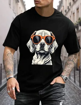 Fashion Glasses Cute Beagle T-Shirt 100% Cotton O-Neck Short Sleeve Summer Casual Mens T-shirt Streetwear - Aliexpress - FashionsVida