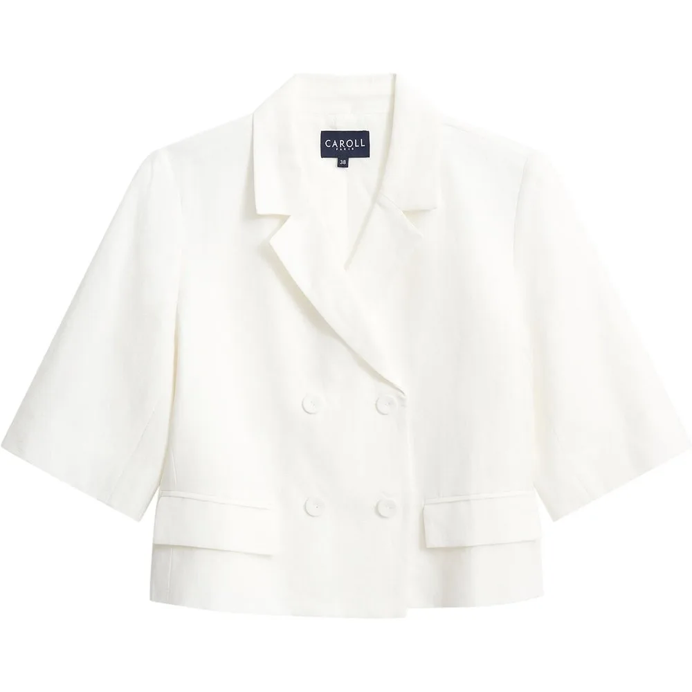 Chaqueta de mujer corte crop con manga francesa - Caroll - FashionsVida