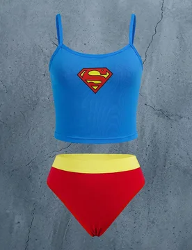 Conjunto de lencería de camiseta de tirantes con estampado geométrico para mujer M - Shein - FashionsVida
