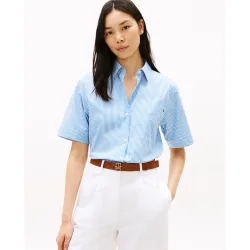Camisa de mujer de popelin y manga corta