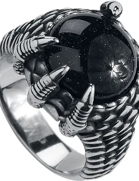 Gothic Ring - Kristallklaue - für Damen - silberfarben - Frauen - female - etNox hard and heavy - FashionsVida