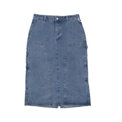 Gonna Lunga Donna W Painter S Midi Skirt Light Indigo