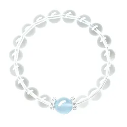 Natural White Crystal Bracelet Aquamarine Bracelet Crystal Designed for Girlfriends Gifts