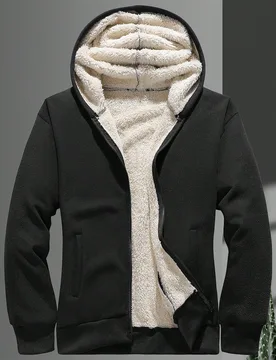 Sudadera con capucha térmica con cremallera delantera para hombres, sudadera con capucha casual con cremallera de manga larga, para regalos a amigos, - Shein - FashionsVida