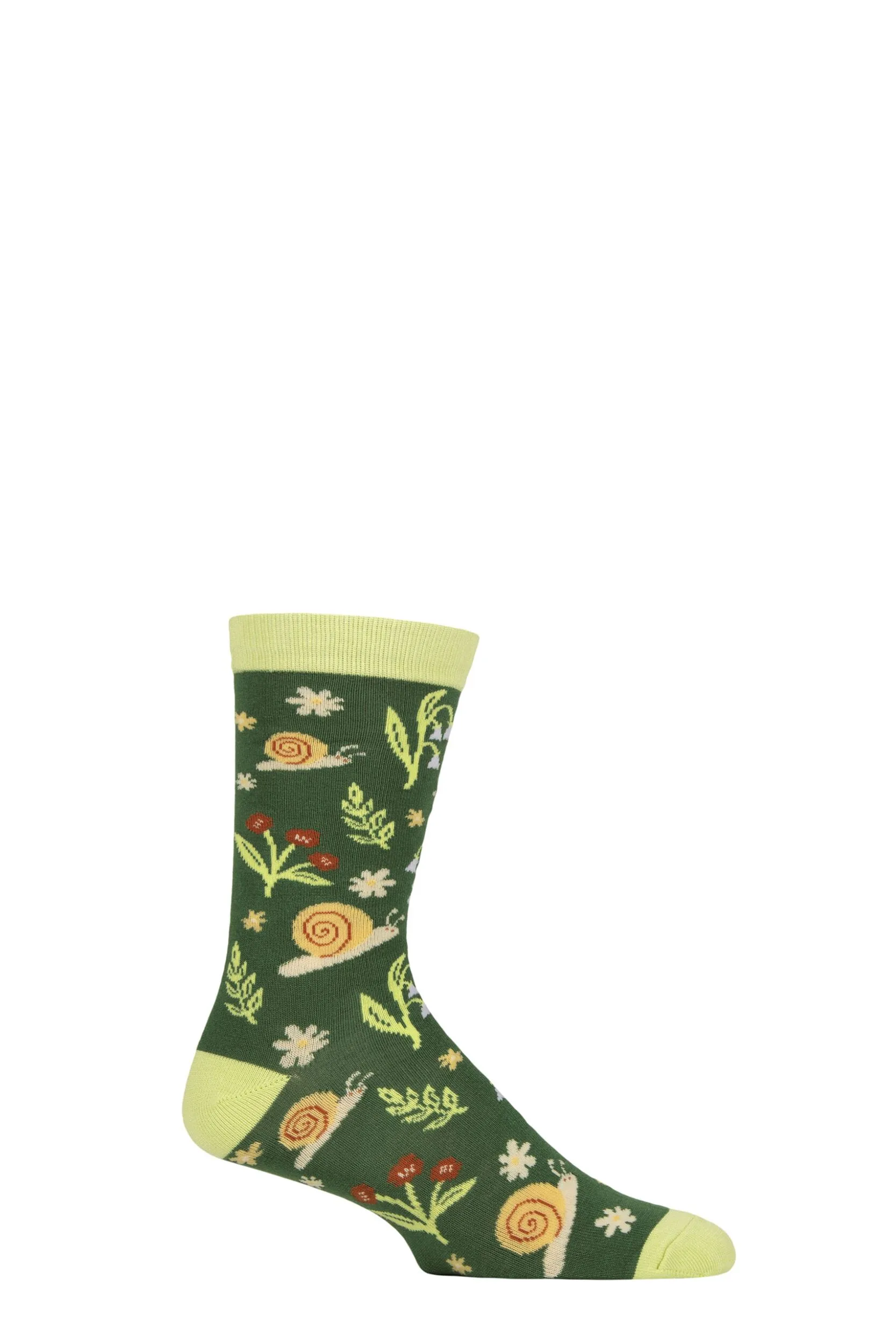 Pair Shared Earth Bamboo Snails Socks Multi 3-7 - Multi Coloured - Size: 3-7 - SockShop - FashionsVida