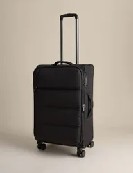 Geneva 4 Wheel Soft Medium Suitcase Black