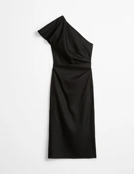 Vestido con un solo hombro de viscosa lino stretch - MARC O'POLO - FashionsVida