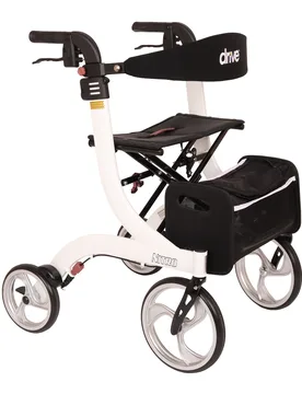 Rollator Nitro für innen & außen, klappbar, zum Sitzen & Fahren weiss - Drive - FashionsVida