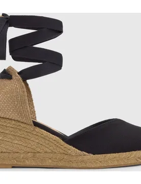 Alpargatas con cintas de mujer Chiara con pala en v - Castañer - FashionsVida