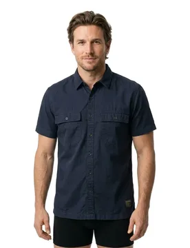 Camicia A Maniche Corte Military Eclipse Navy S - Superdry - FashionsVida