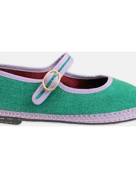 Merceditas de mujer de color verde - Flabelus - FashionsVida